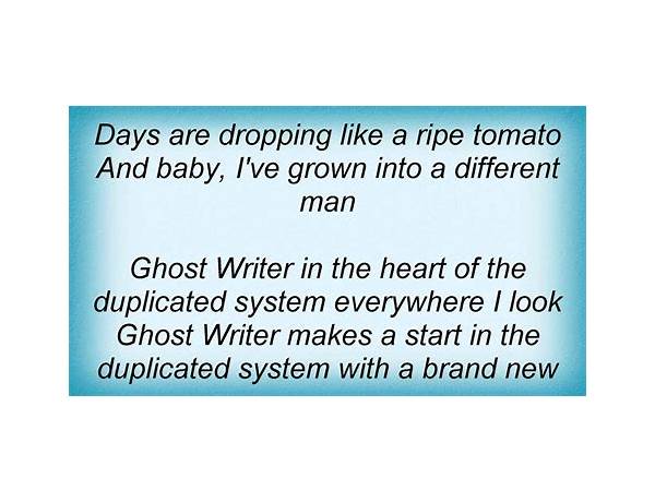 Ghost Writer pt Lyrics [Toy Toy T-Rex]
