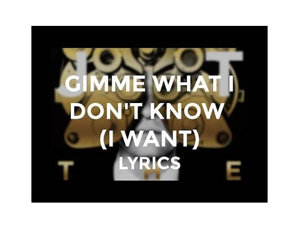 Gimme What I Don\'t Know en Lyrics [Justin Timberlake]
