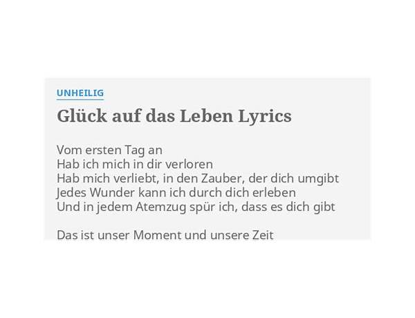 Glück auf das Leben de Lyrics [Unheilig]