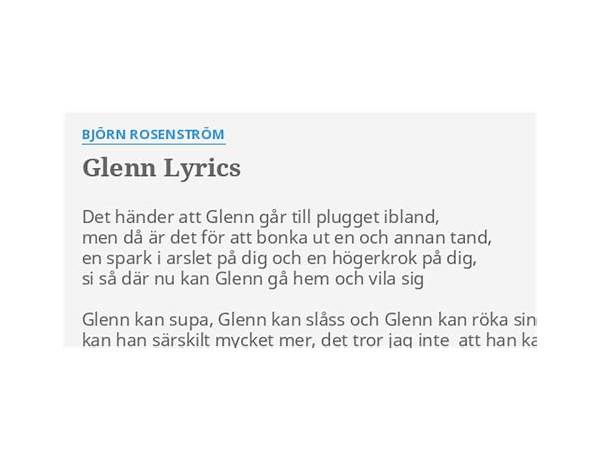 Glenn sv Lyrics [Björn Rosenström]