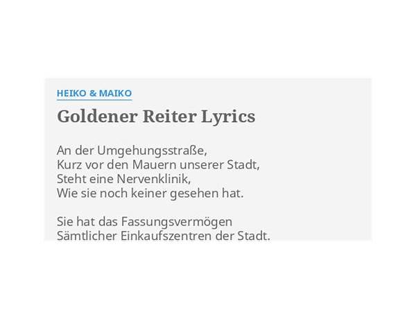 Goldener Reiter de Lyrics [Joachim Witt]