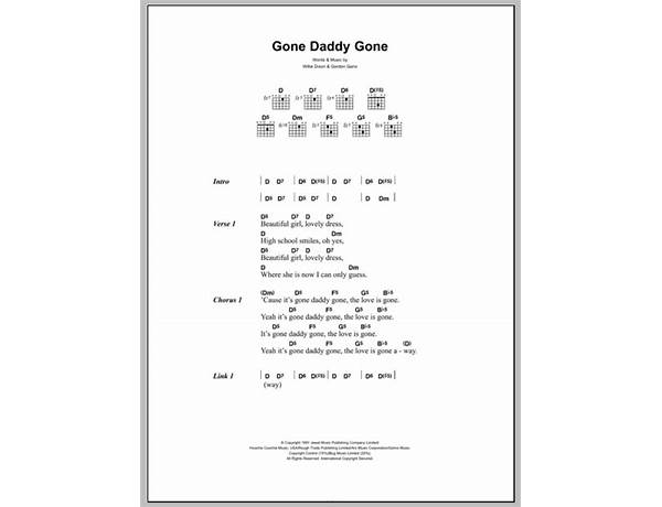 Gone Daddy Gone en Lyrics [Stone Deaf]