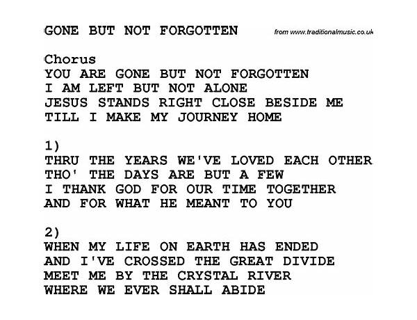 Gone and Forgotten en Lyrics [Avoid One Thing]