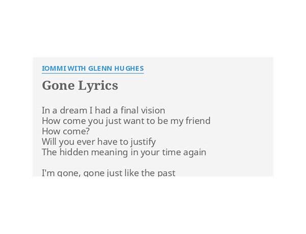 Gone en Lyrics [Tony Iommi]