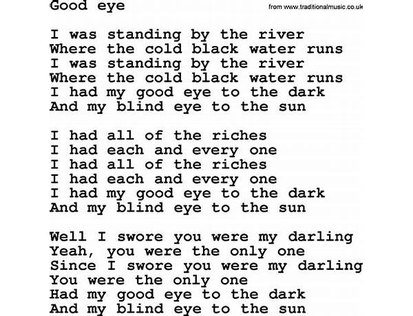 Good Eye en Lyrics [Hockey Dad]