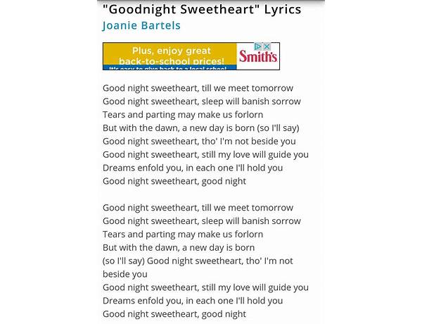 Goodnight, Sweetheart en Lyrics [Bing Crosby]