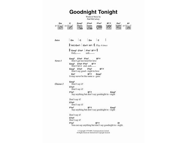 Goodnight Tonight en Lyrics [Guns N\' Roses]