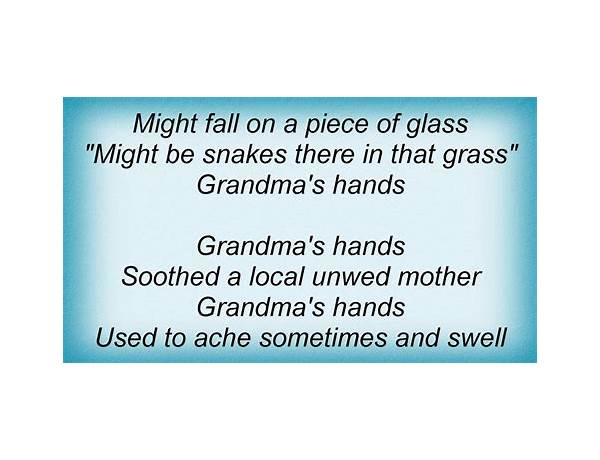 Grandma\'s Hands en Lyrics [Starsailor]