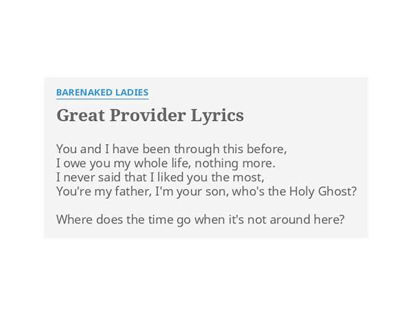 Great Provider en Lyrics [Mariachi El Bronx]