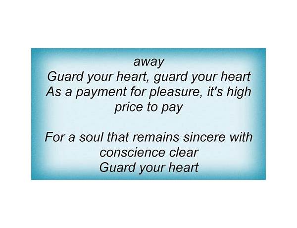 Guard Your Heart en Lyrics [Aldre]