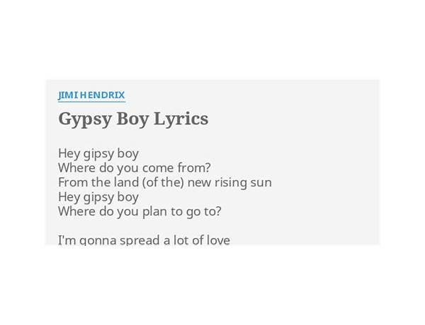 Gypsy Boy en Lyrics [Jimi Hendrix]