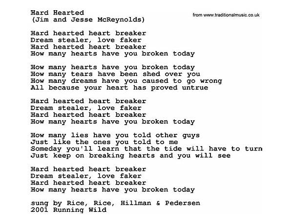 Hard Hearted en Lyrics [Jim & Jesse]