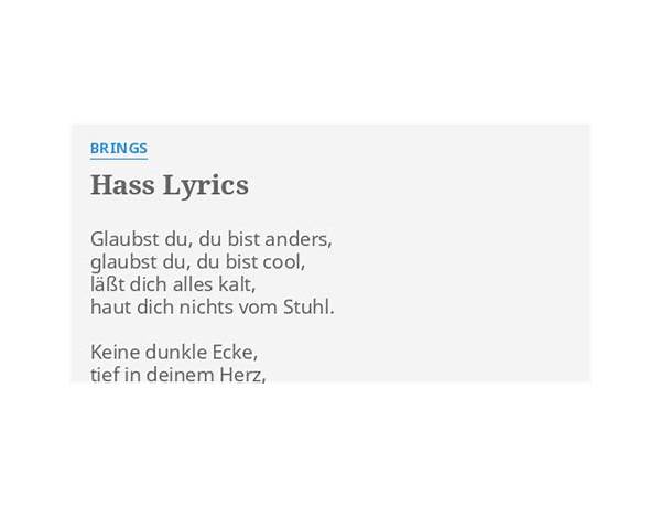 Hass de Lyrics [Alligatoah]