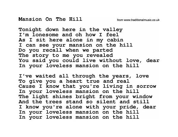 Here On The Hill en Lyrics [Diesel Park West]