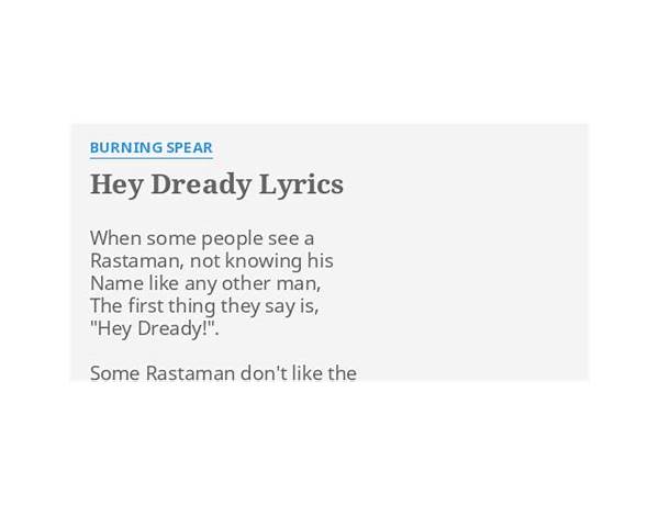 Hey Dready en Lyrics [Burning Spear]