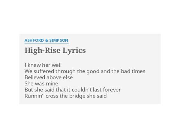 High Rise en Lyrics [Gianni Marzo]