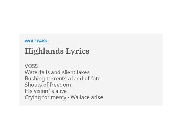 Highlands en Lyrics [Wolfpakk]