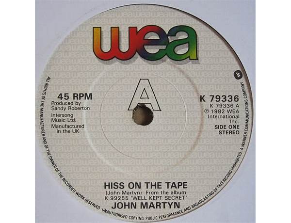 Hiss on the Tape en Lyrics [John Martyn]