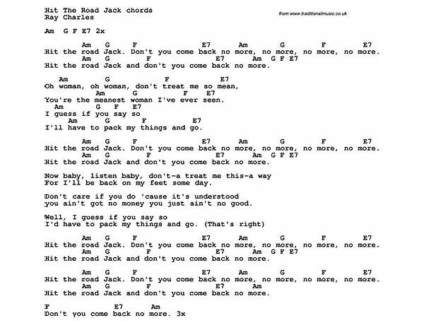 Hit The Road Jack en Lyrics [Orange Is The New Black Cast]