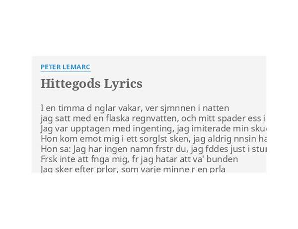 Hittegods sv Lyrics [Peter LeMarc]