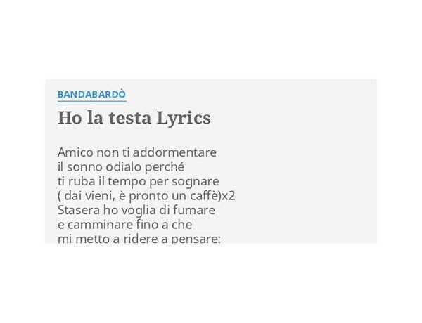Ho La Testa it Lyrics [Bandabardò]