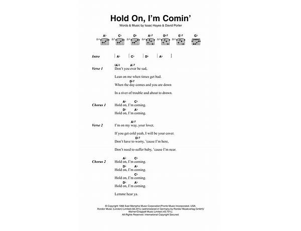 Hold On! I\'m Comin\' en Lyrics [Aretha Franklin]