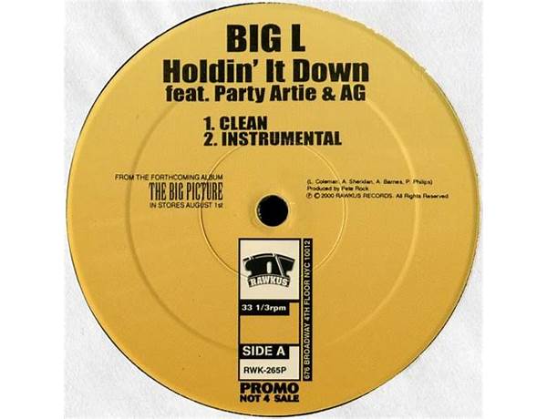 Holdin\' It Down en Lyrics [Big L]