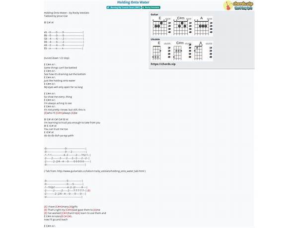 Holding Onto Water en Lyrics [Rocky Votolato]