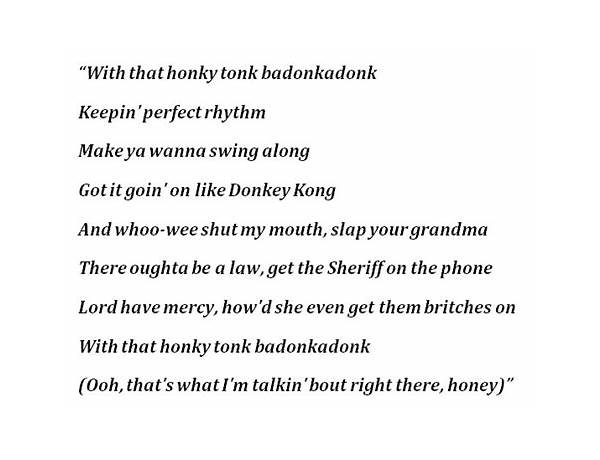Honky Tonk Badonkadonk en Lyrics [Trace Adkins]