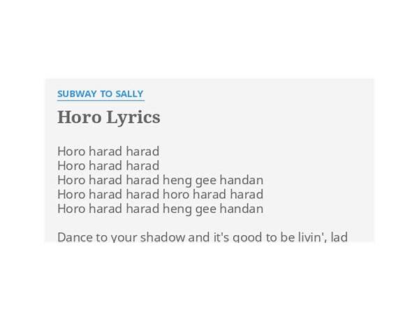 Horo en Lyrics [Subway to Sally]