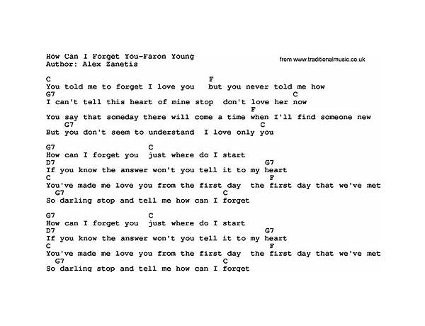 How Can I Forget You en Lyrics [Faron Young]