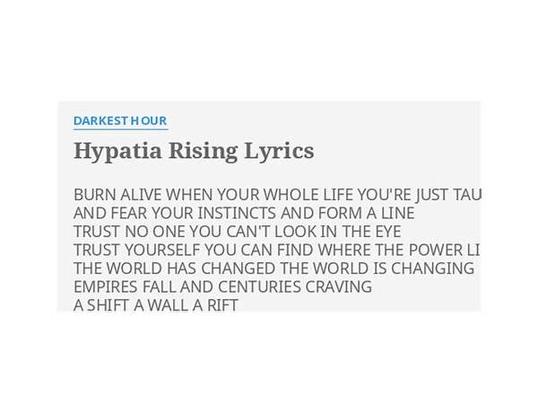 Hypatia Rising en Lyrics [Darkest Hour]