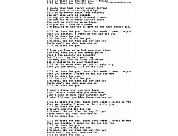 I\'ll Be There For you en Lyrics [Cocoon]