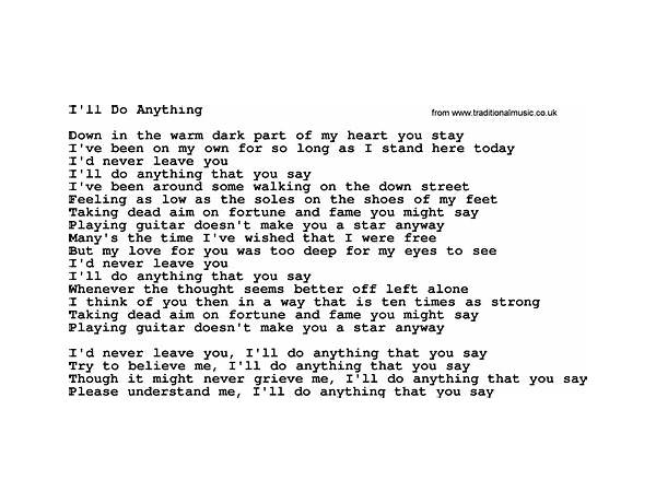 I\'ll Do Anything en Lyrics [Gordon Lightfoot]