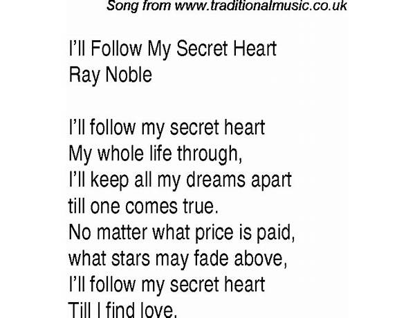 I\'ll Follow My Secret Heart en Lyrics [Lee Wiley]