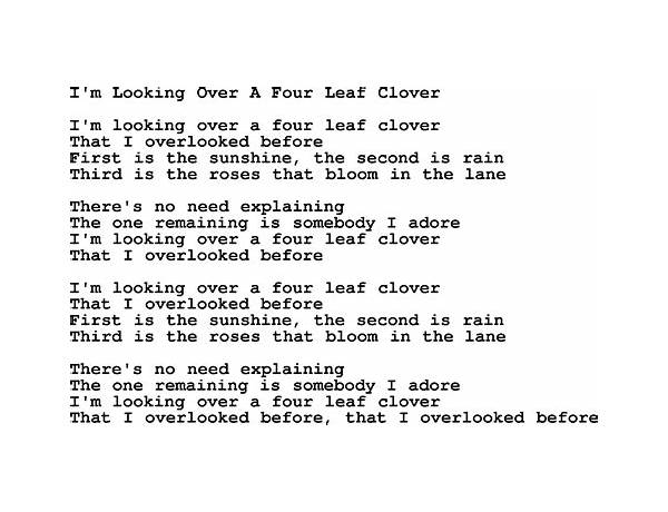 I\'m Looking Over a Four-Leaf Clover en Lyrics [Mitch Miller]