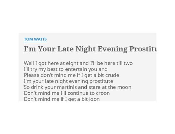 I\'m Your Late Night Evening Prostitute en Lyrics [Tom Waits]
