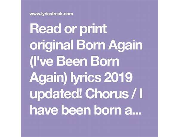 I\'ve Been Born Again en Lyrics [Flo & Eddie]