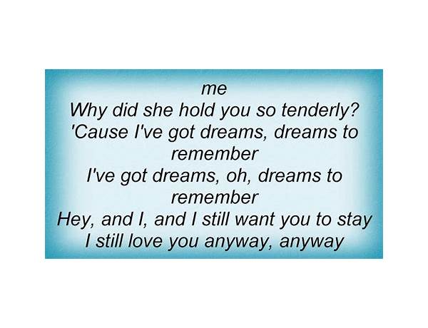 I\'ve Got Dreams To Remember en Lyrics [Otis Redding]