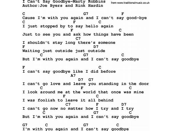 I Can\'t Say Goodbye en Lyrics [Kim Wilde]