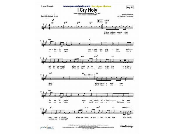 I Cry Holy en Lyrics [Moya Rowe]