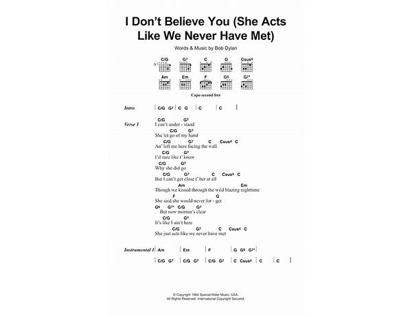 I Don\'t Believe You en Lyrics [John Nolan]