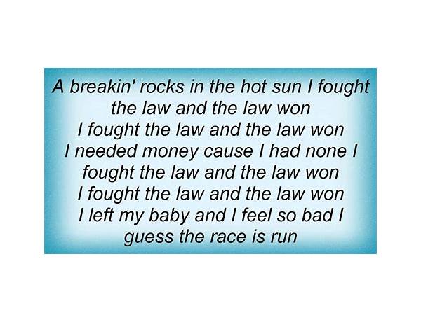 I Fought The Law en Lyrics [Social Distortion]