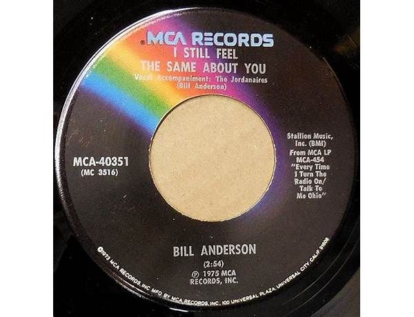 I Still Feel The Same About You en Lyrics [Bill Anderson]