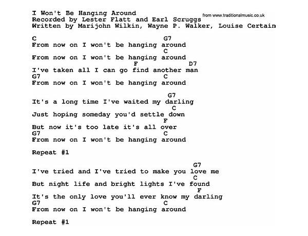 I Won\'t Be Hangin\' Round en Lyrics [Linda Ronstadt]