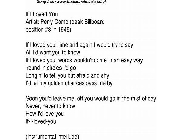 If I love you en Lyrics [Coldflames the entertainer]