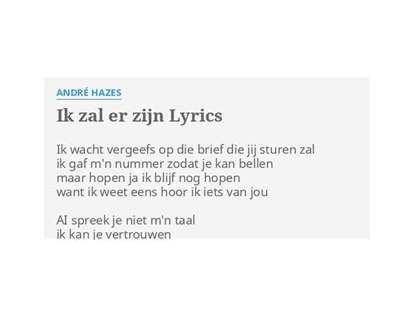 Ik zal er zijn nl Lyrics [André Hazes]