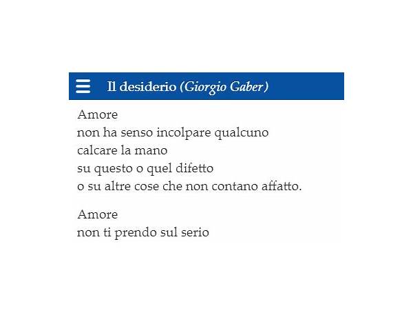 Il Desiderio it Lyrics [Giorgio Gaber]