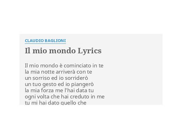 Il Mio Mondo it Lyrics [Masta Rais]