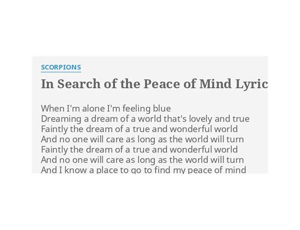 In Search of the Peace of Mind en Lyrics [Michael Schenker Group]